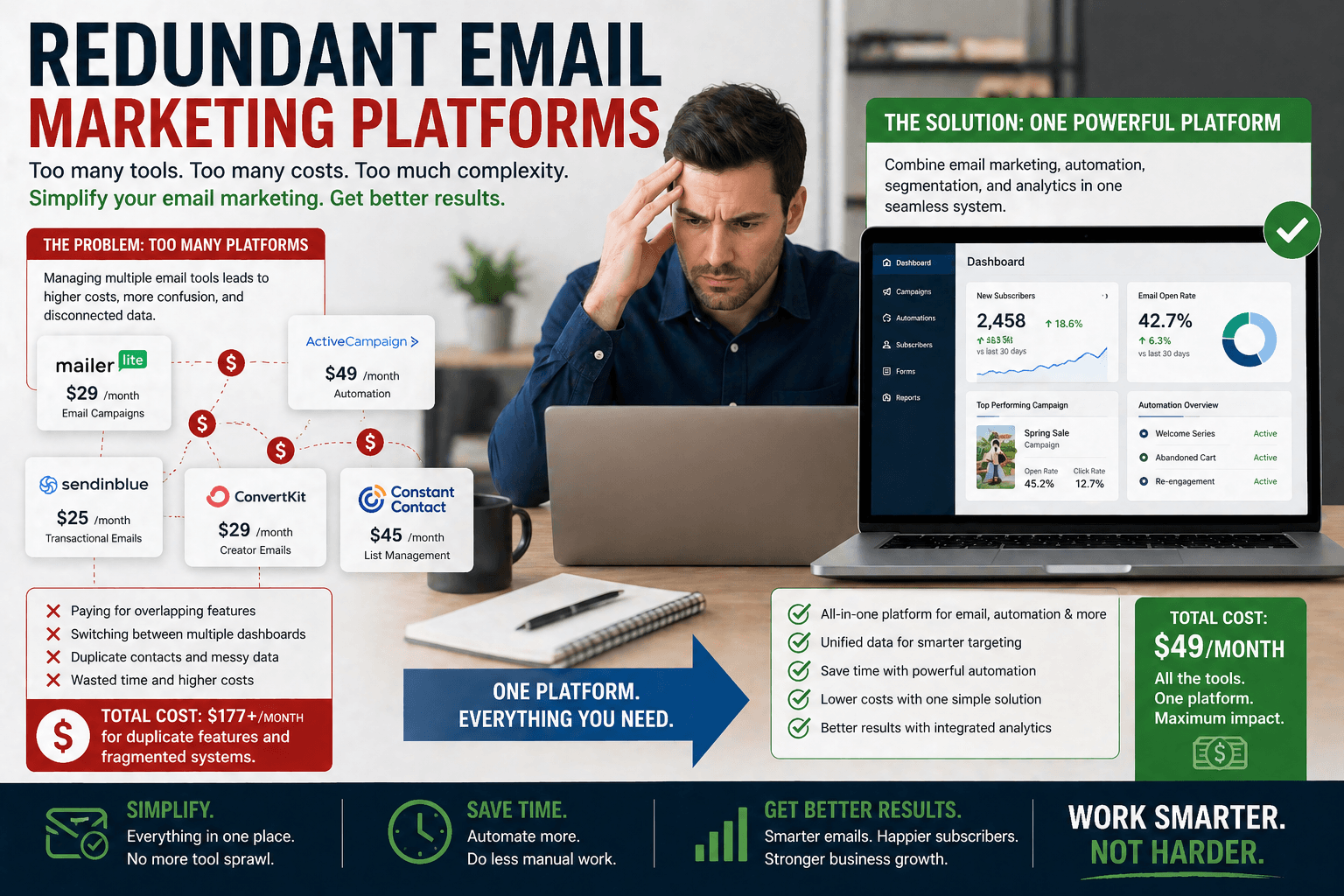 email marketing platforms are too expensive and redundant agents and brokers should limit how many email marketing platforms they sign up for, as many of them are redundant and ineffective